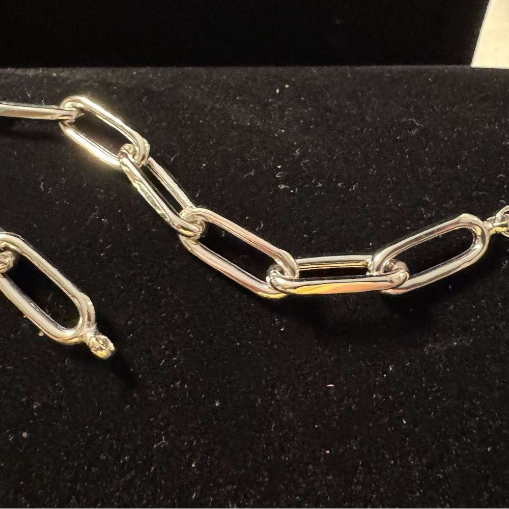Sterling Silver Paperclip Chain Link Bracelet. 7” - Picture 3 of 7